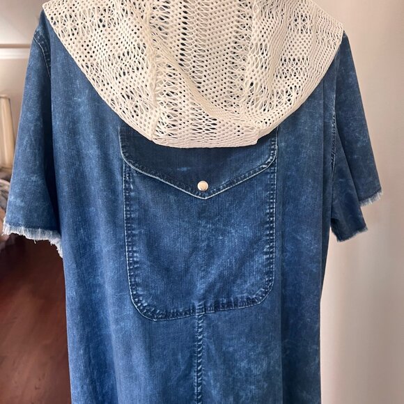 NWT M’ De Pompadour Oversized Denim Dress. Artistry Details Size 18 - Picture 9 of 16